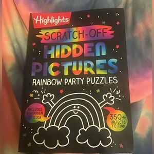Scratch-Off Hidden Pictures Rainbow Party Puzzles - Black with Rainbow Accents